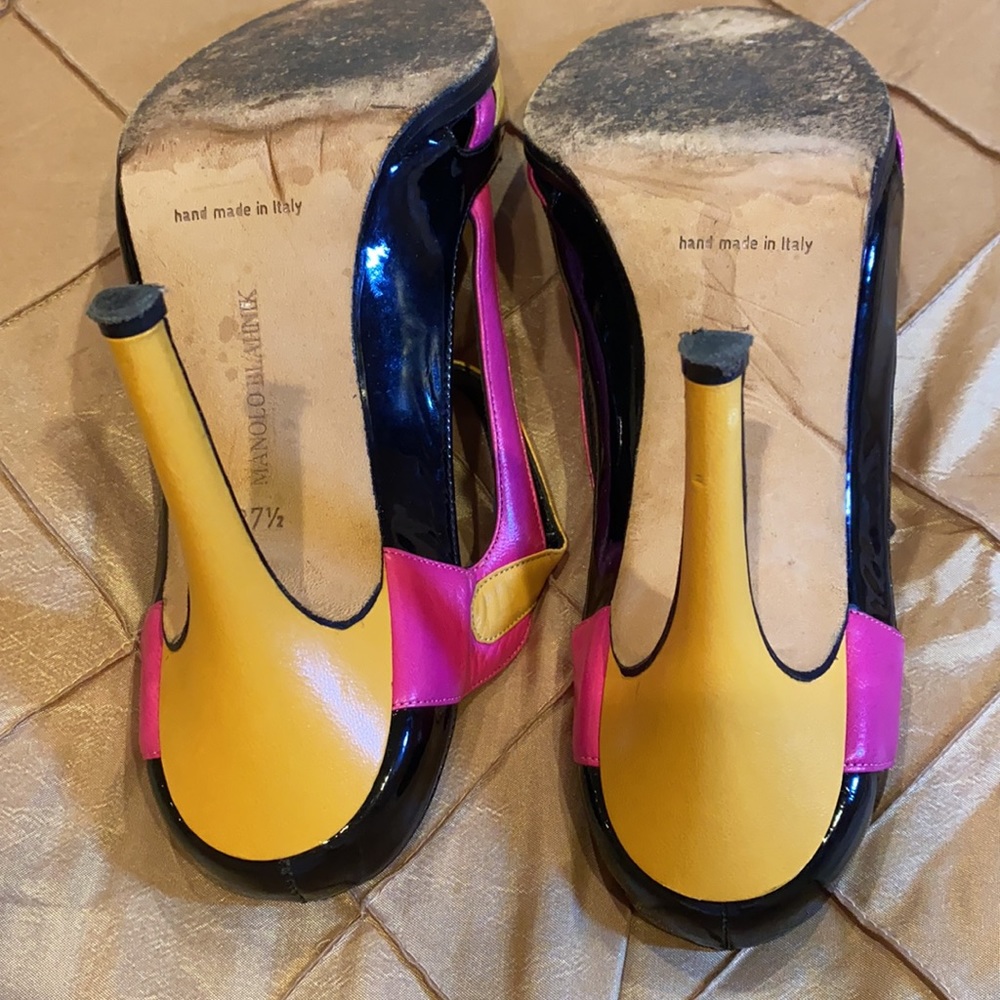 Manolo Blahnik Fabulous Multicolored Slides, 37.5 - image 8